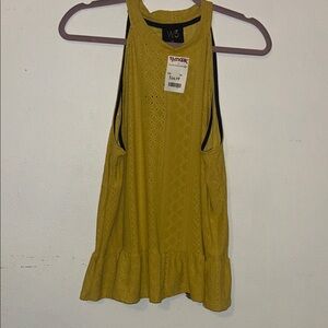 W5 Yellow Eyelet Tank Top